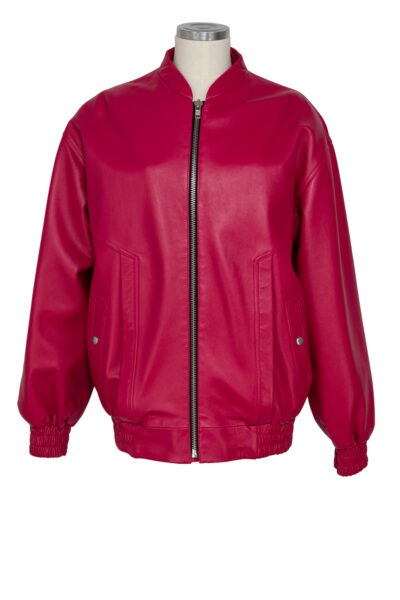 Magda Butrym Bomber Jacke aus Schafsleder in Cyclam