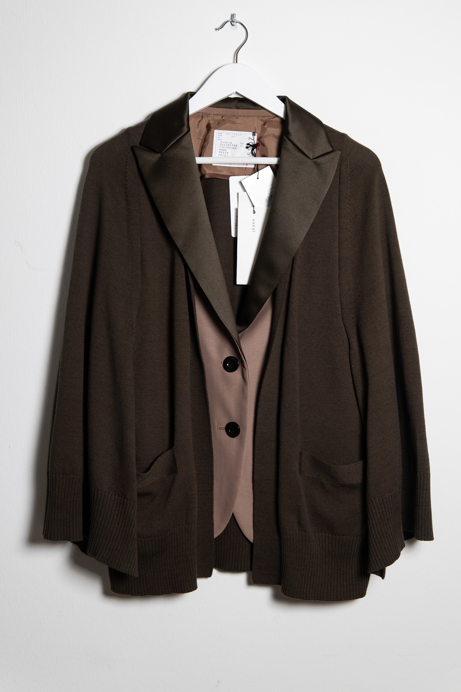 Sacai doppelte Jacke in Grün und Beige