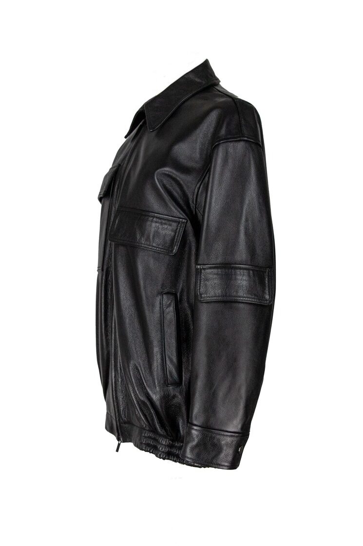 Tibi "Aviator" Lederjacke in Schwarz