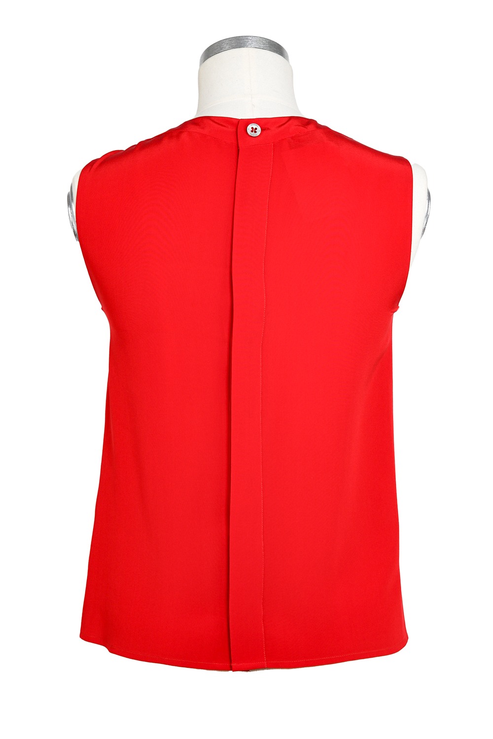 Vintage Chanel Bluse mit Plisseefalten in Rot