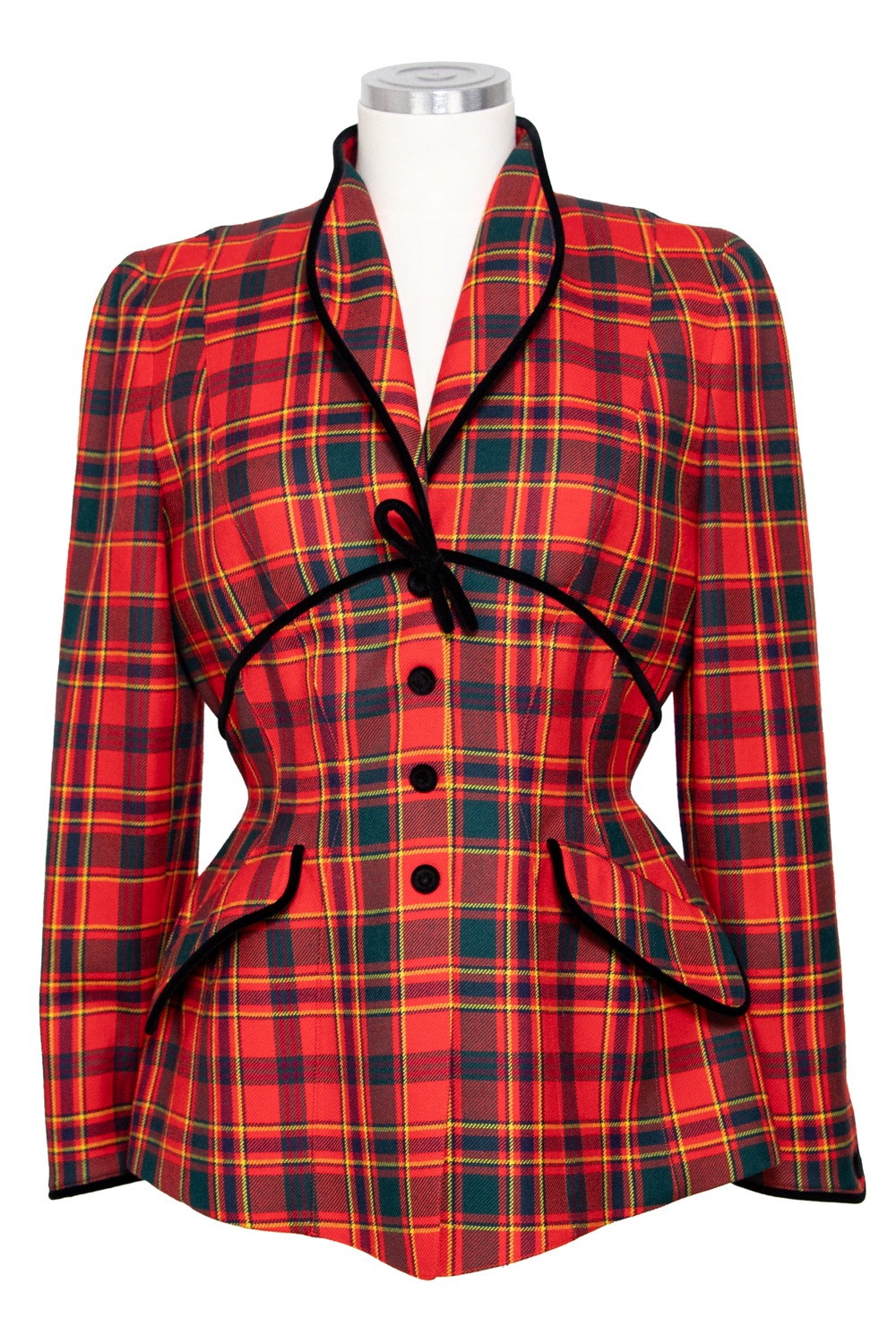 Mugler Vintage Blazer Rot Kariert