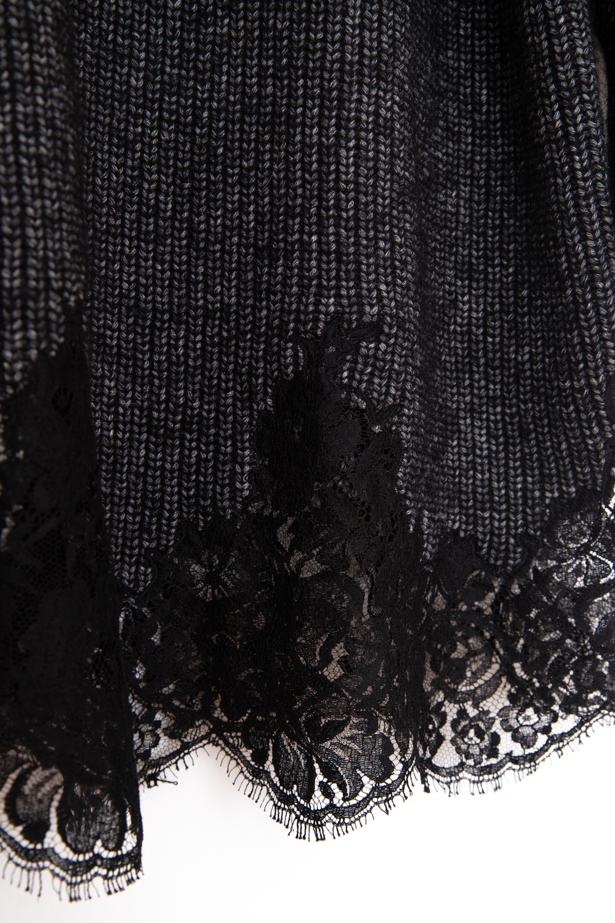 Givenchy Strickkleid mit Spitze in Meliert Schwarz