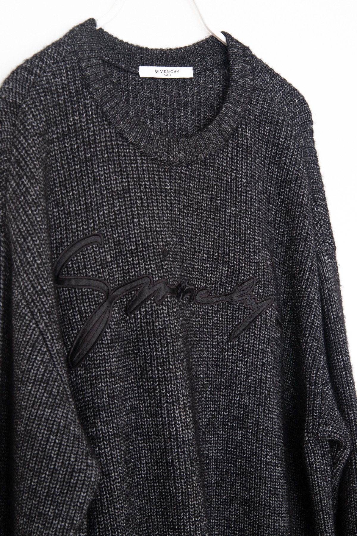 Givenchy Strickkleid mit Spitze in Meliert Schwarz