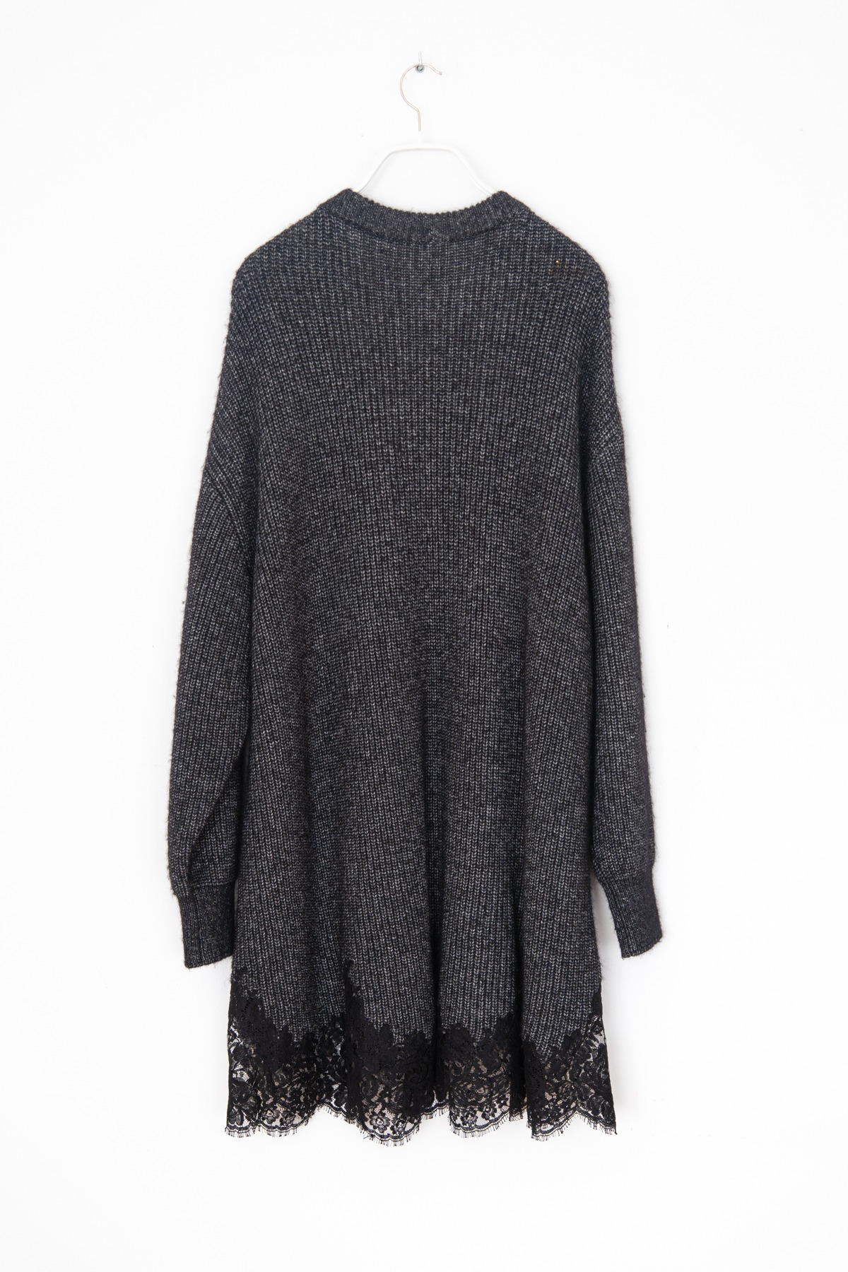 Givenchy Strickkleid mit Spitze in Meliert Schwarz