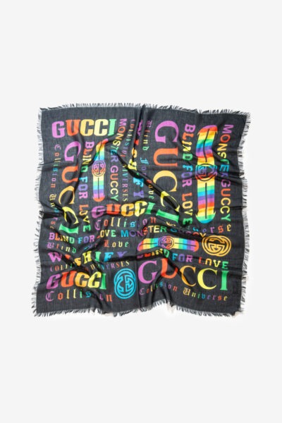 Gucci Tuch mit Print in Anthrazit und Bunt