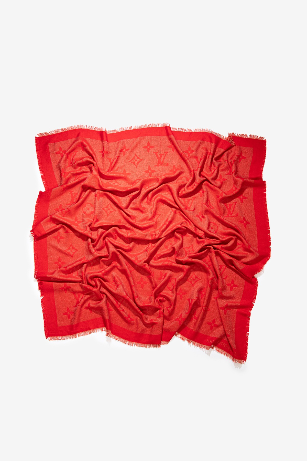 Louis Vuitton Tuch mit Monogramm-Muster in Rot und Beige