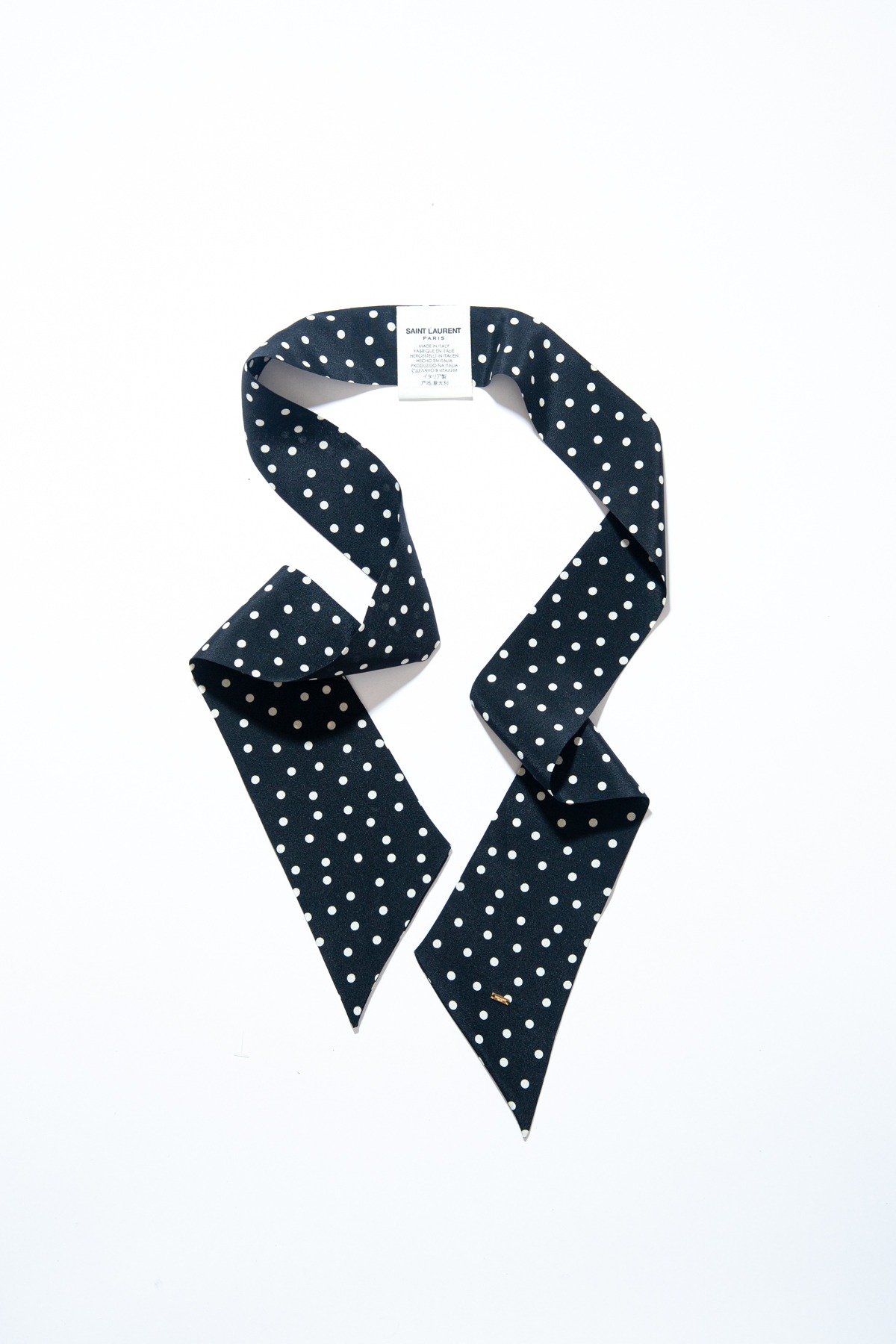 Saint Laurent Twilly mit Punkten in Schwarz und Ecru