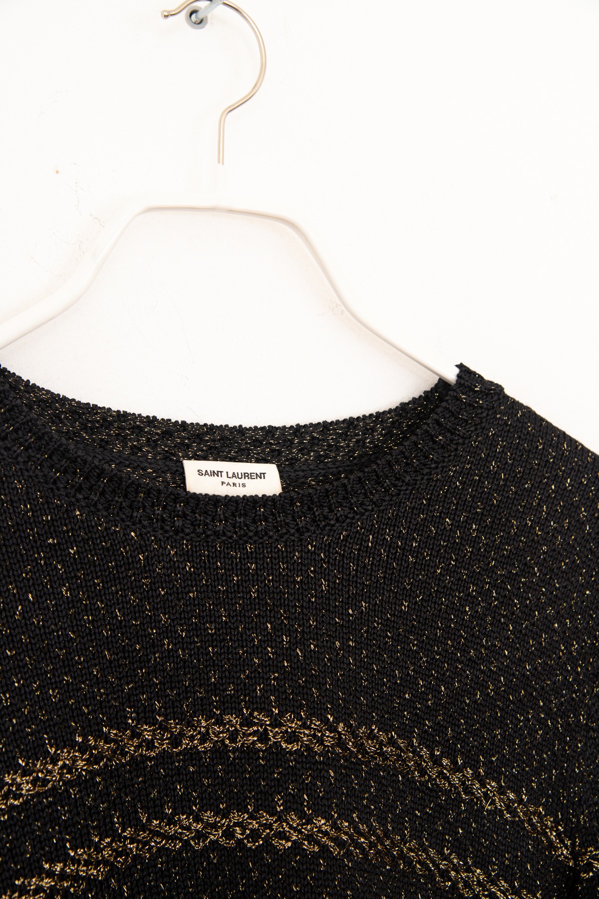 Saint Laurent Strickpullover mit Streifen in Schwarz und Gold