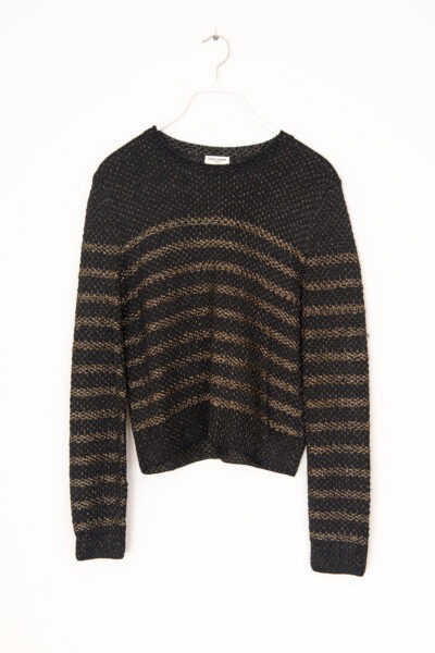 Saint Laurent Strickpullover mit Streifen in Schwarz und Gold