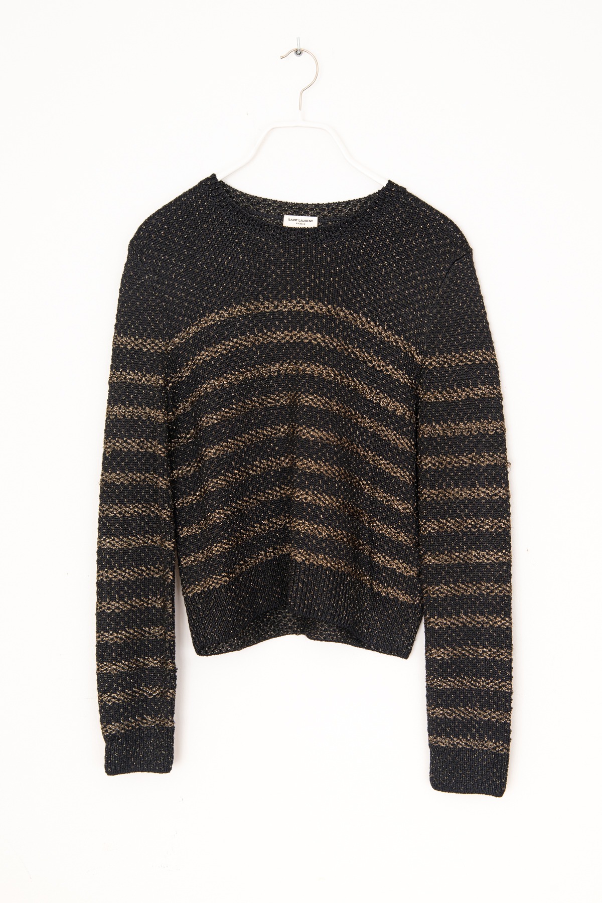 Saint Laurent Strickpullover mit Streifen in Schwarz und Gold