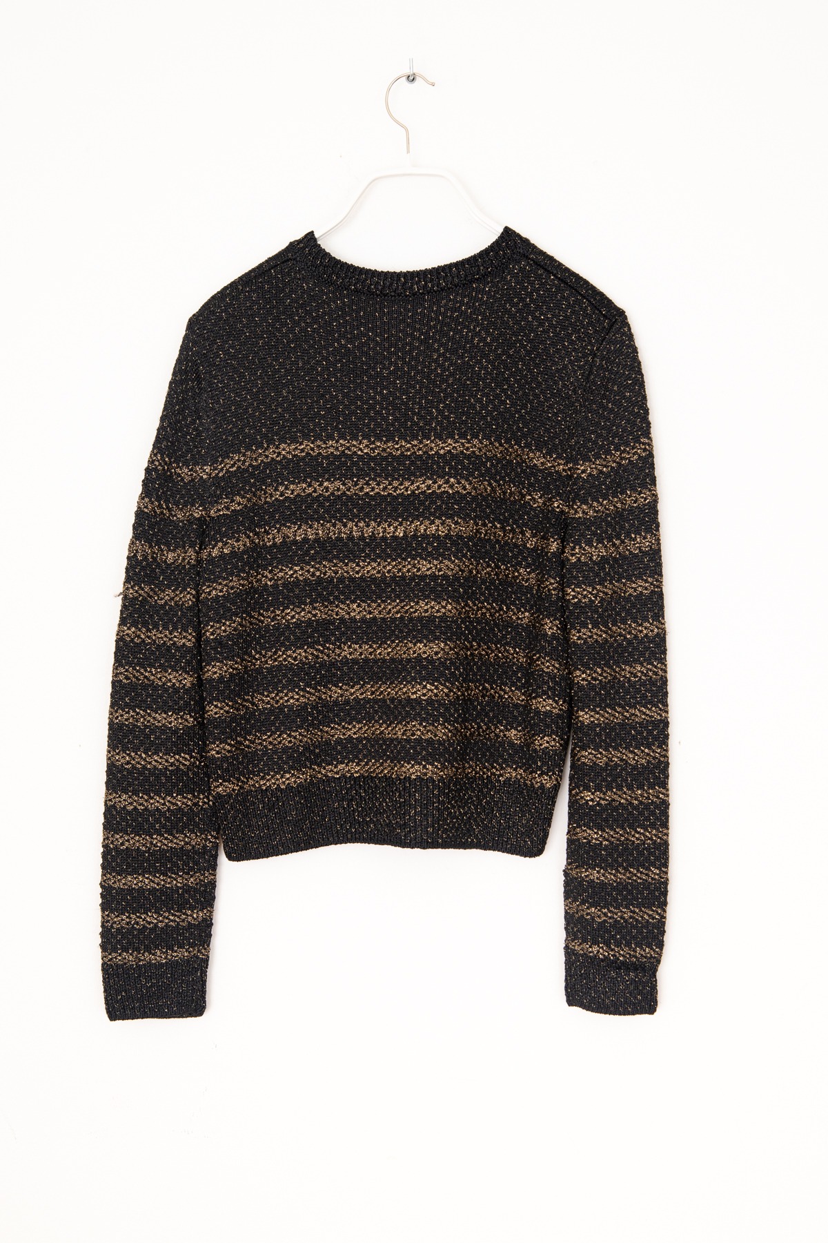 Saint Laurent Strickpullover mit Streifen in Schwarz und Gold