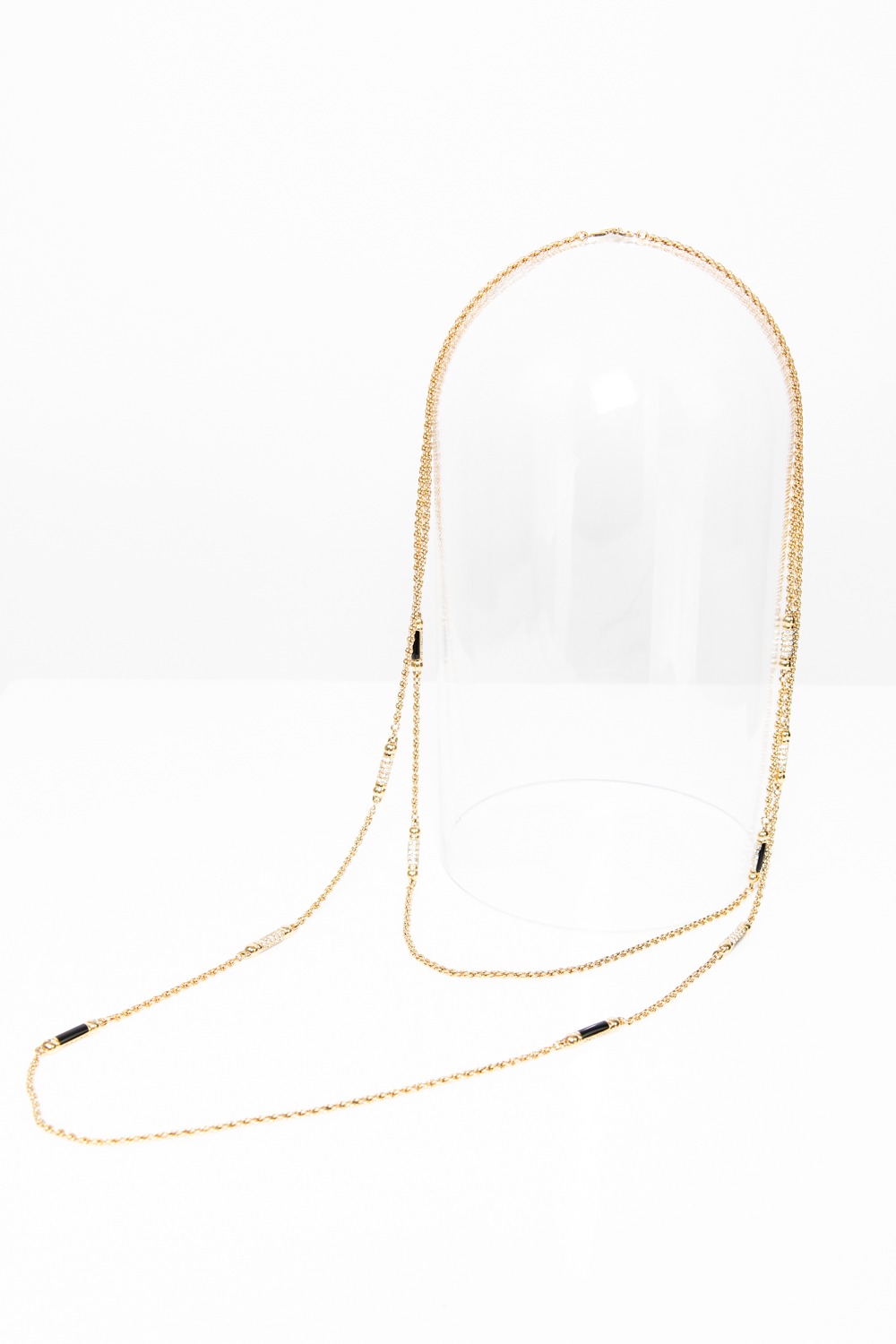 Dior Zweireihige Halskette mit Strasssteinen