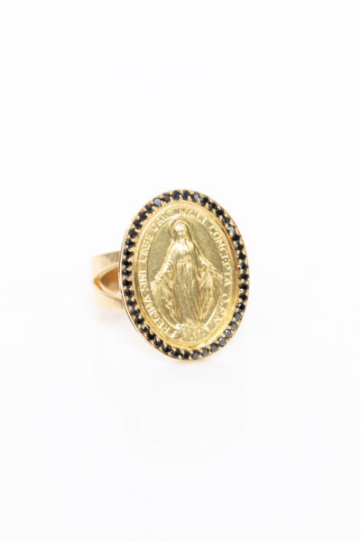 Roseark Ring in Gelbgold mit schwarzen Diamanten