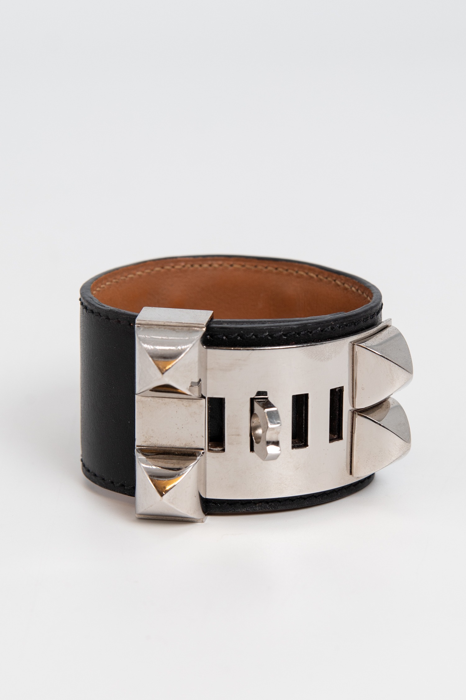 Hermès "Collier de Chien" Armreif in Schwarz