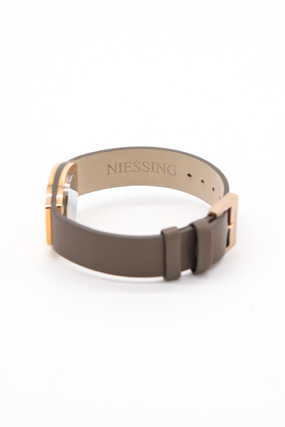 Niessing "Radius 9 Forma" Uhr in Braun und Gold