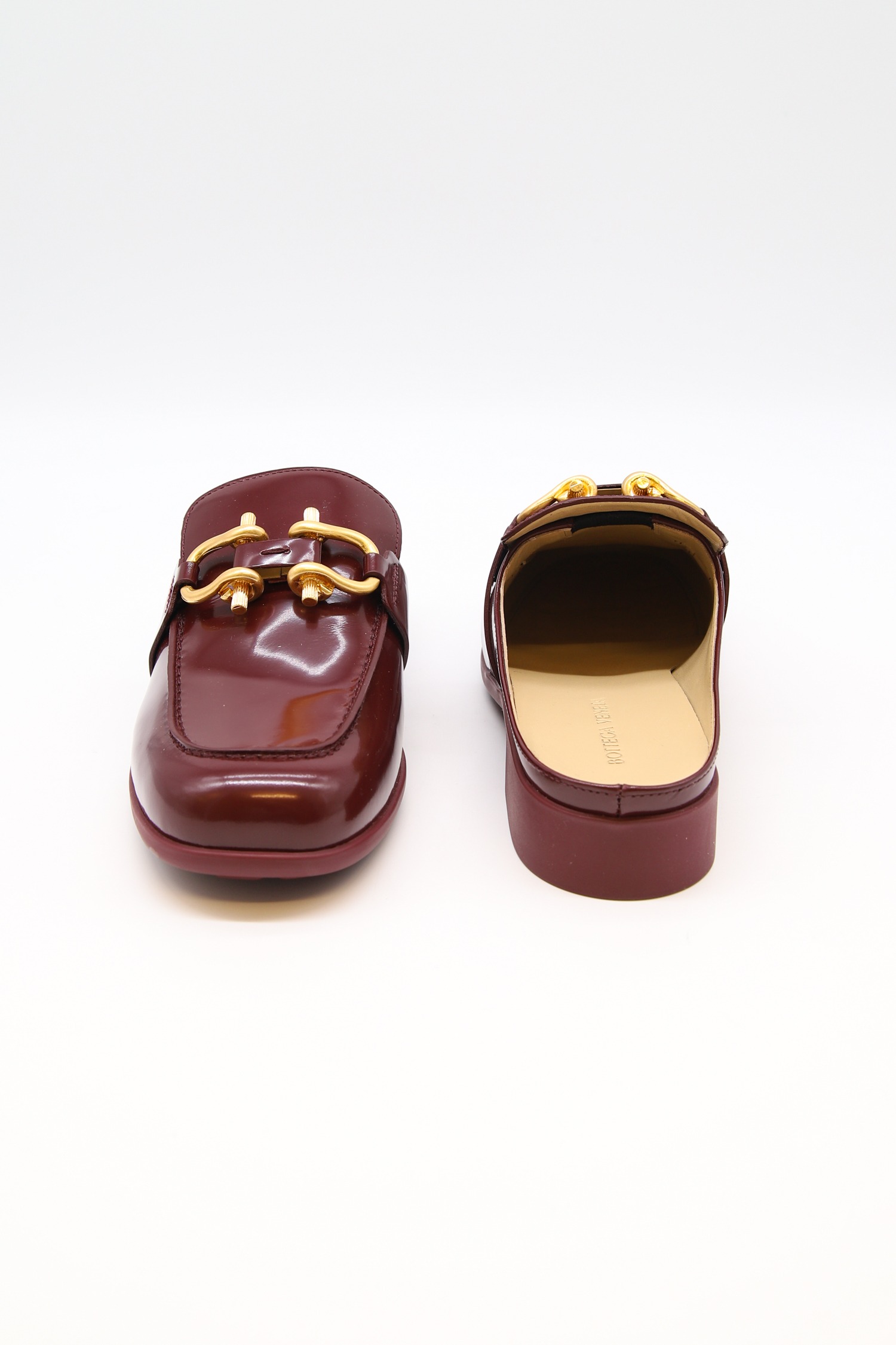 Bottega Veneta „Mocassin“ Slipper in Bordeaux