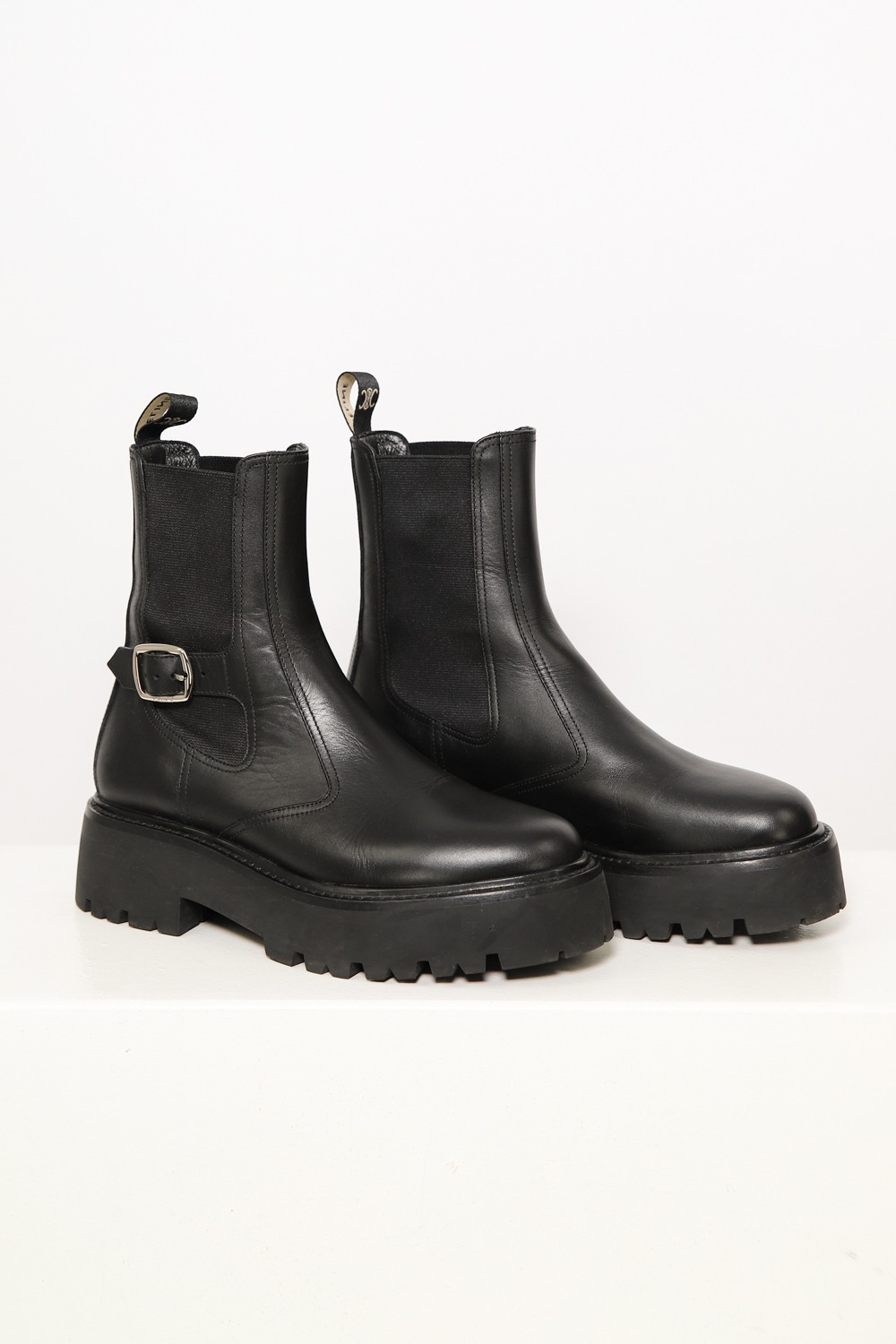 Celine Leder Chelsea-Stiefel in Schwarz