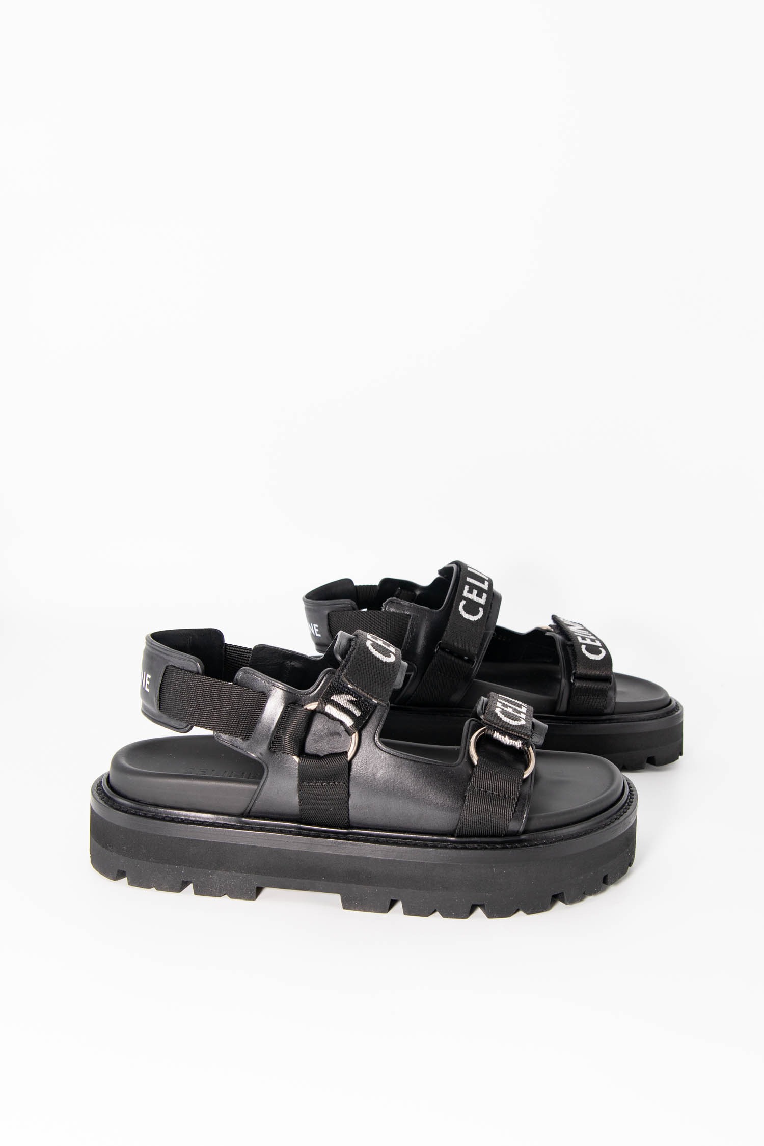 Celine Sandalen mit Plateau-Sohle in Schwarz