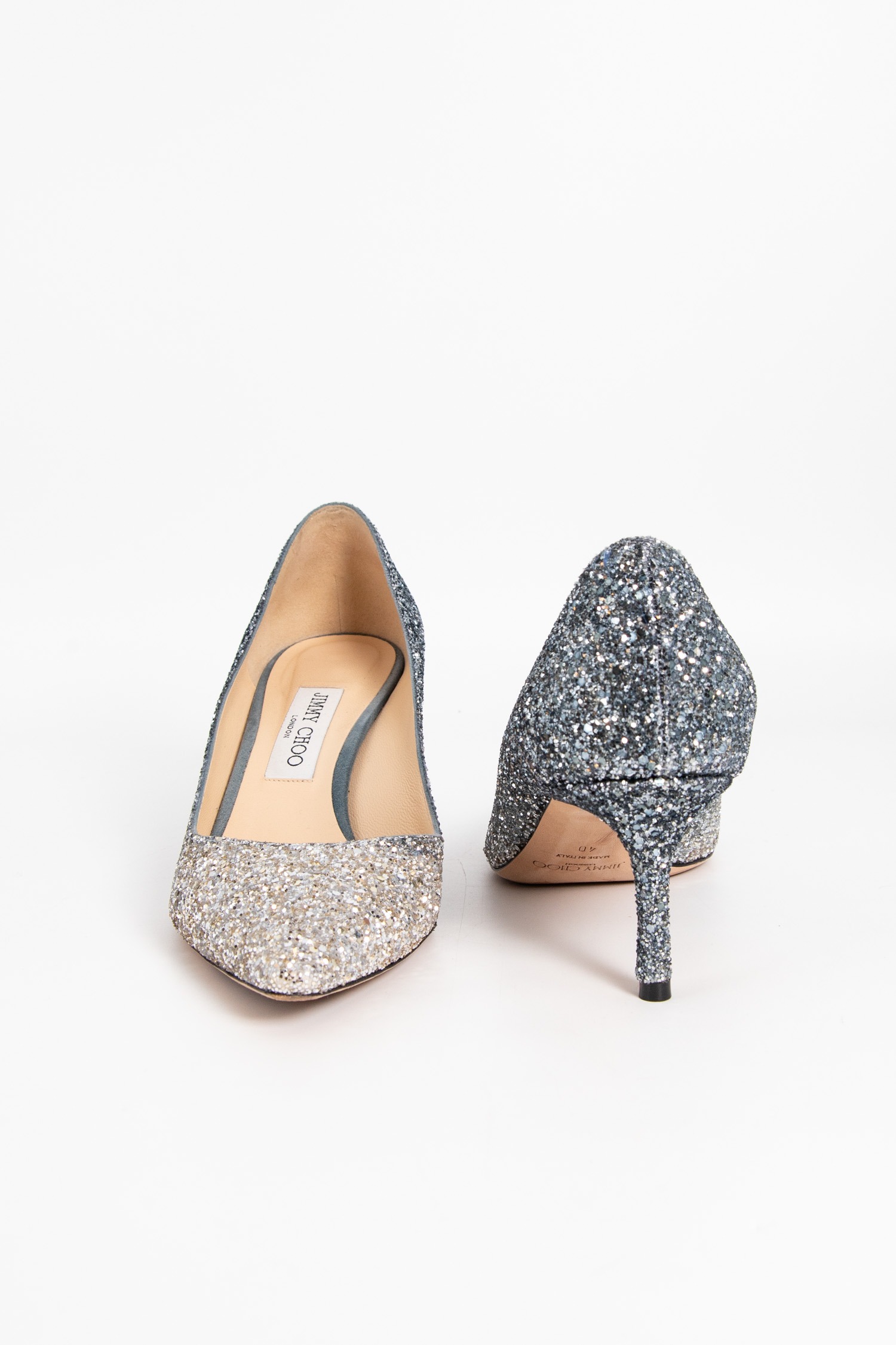 Jimmy Choo glitzernde Pumps in Silber