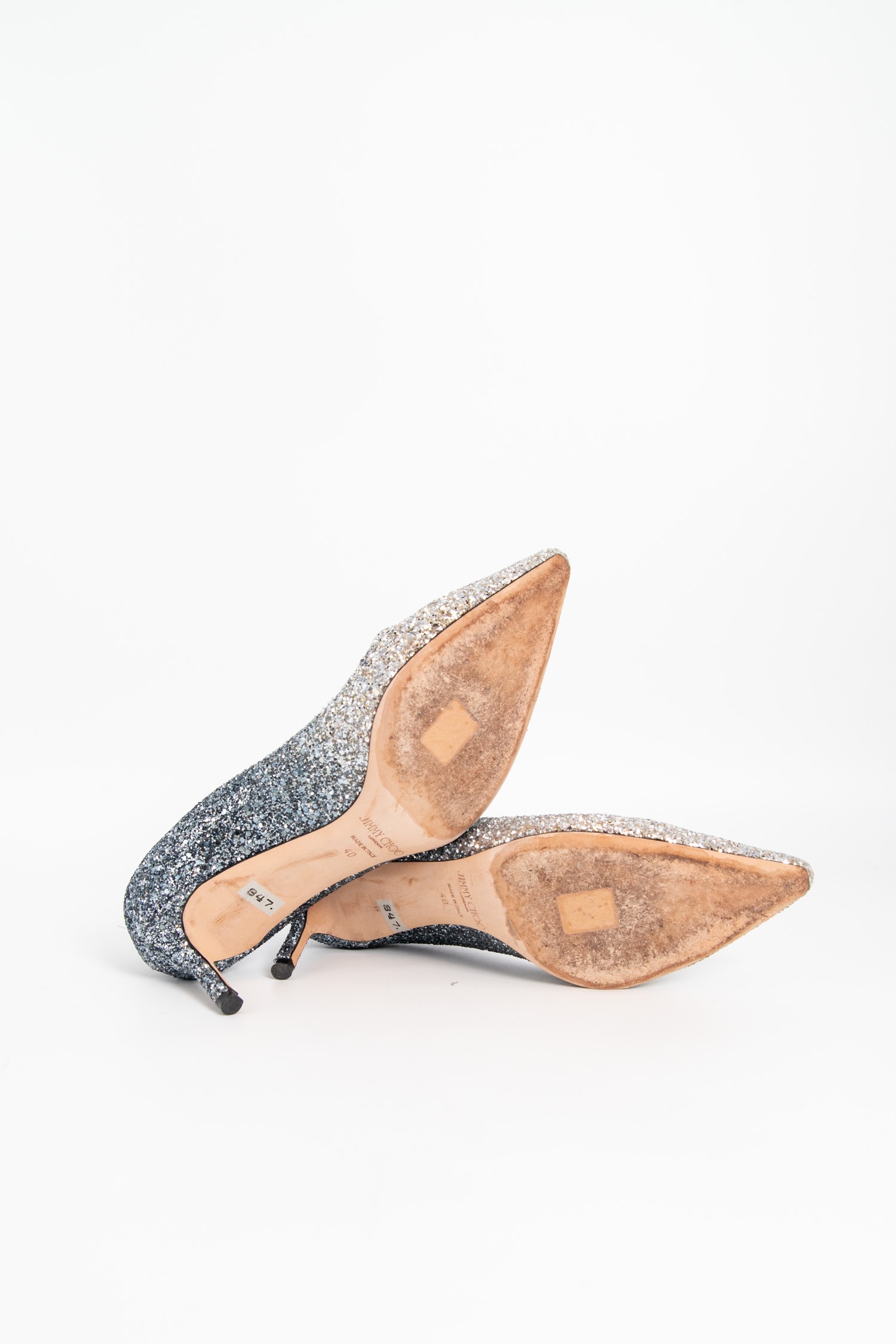 Jimmy Choo glitzernde Pumps in Silber