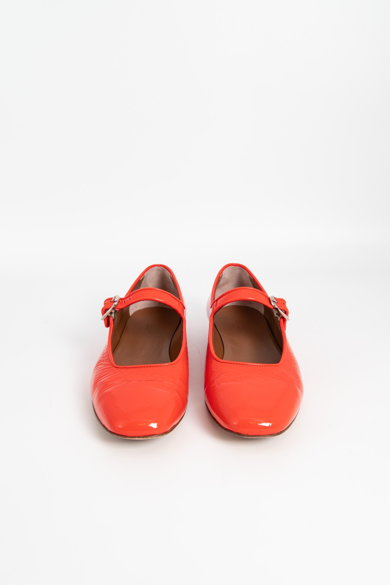 Le Monde Béryl Mary-Jane-Ballerinas aus Lackleder in Rot