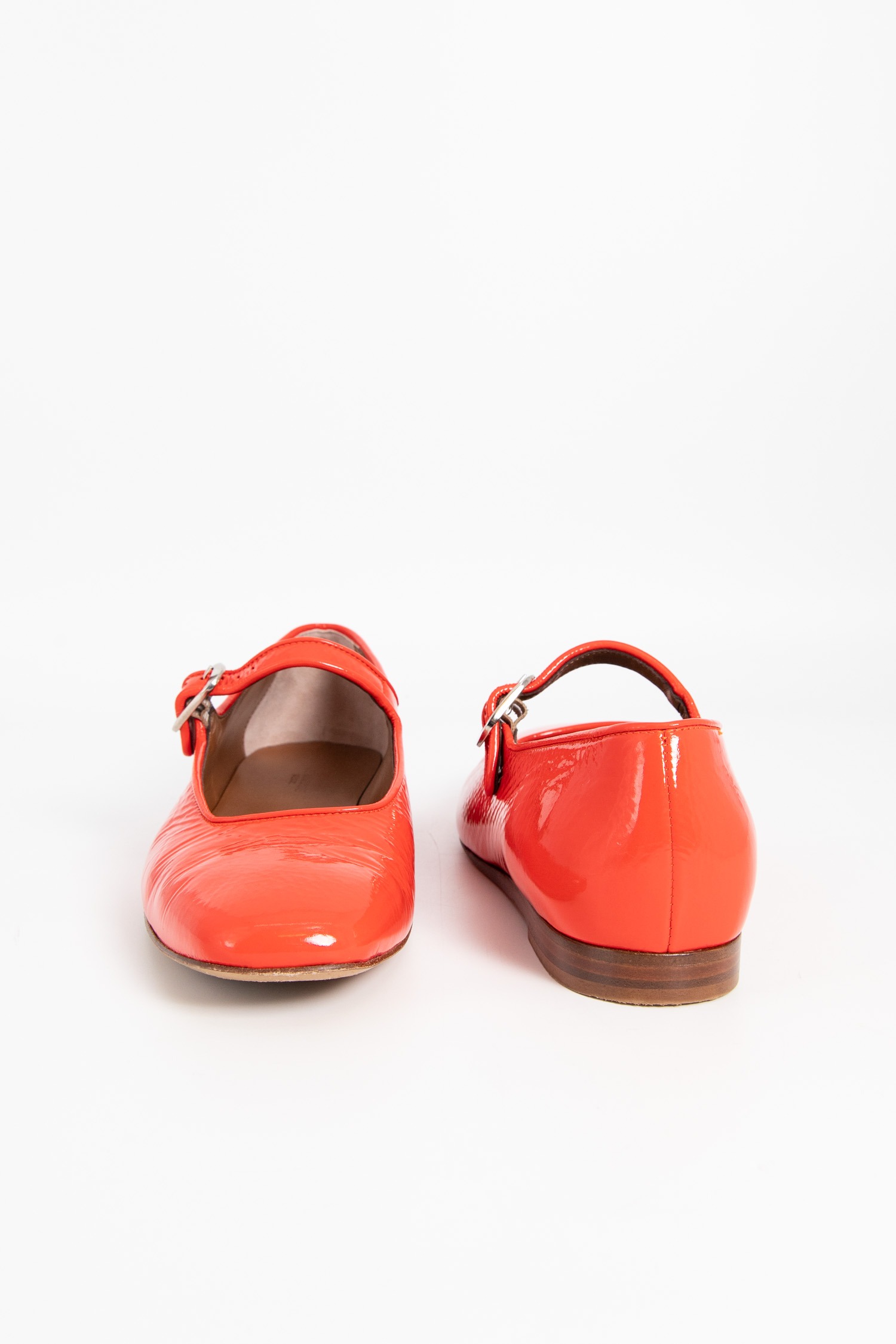 Le Monde Béryl Mary-Jane-Ballerinas aus Lackleder in Rot