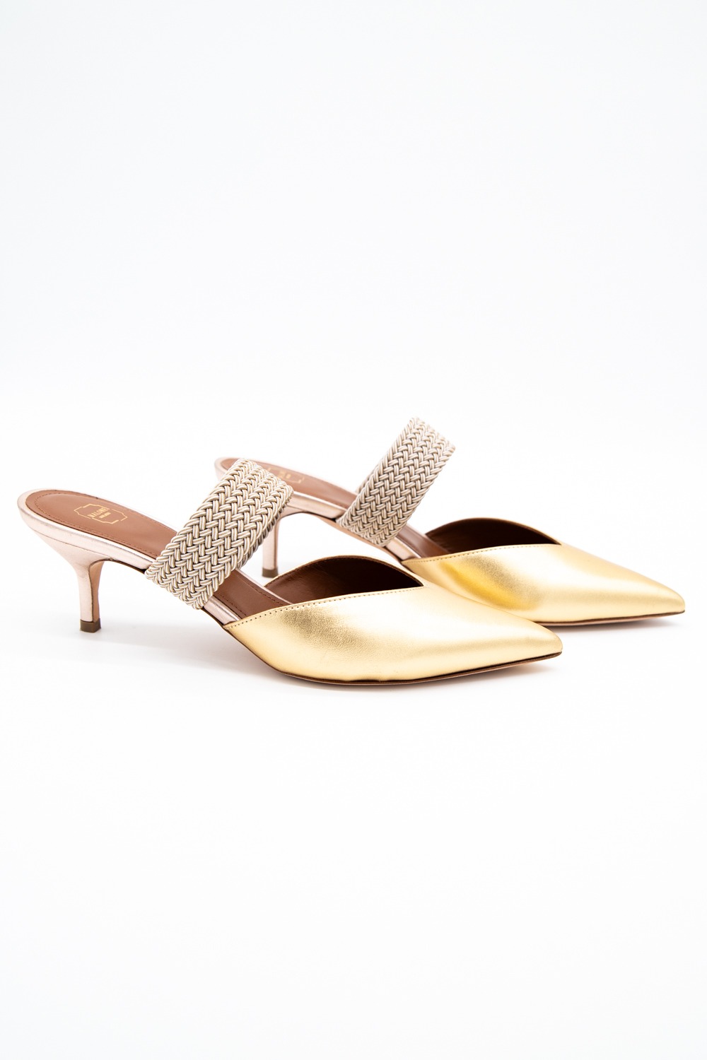 Malone Souliers "Maisie" Mules in Gold