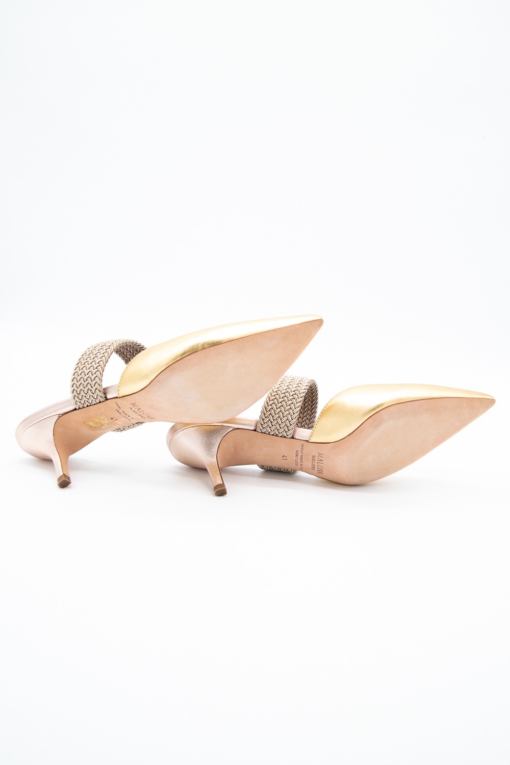 Malone Souliers "Maisie" Mules in Gold