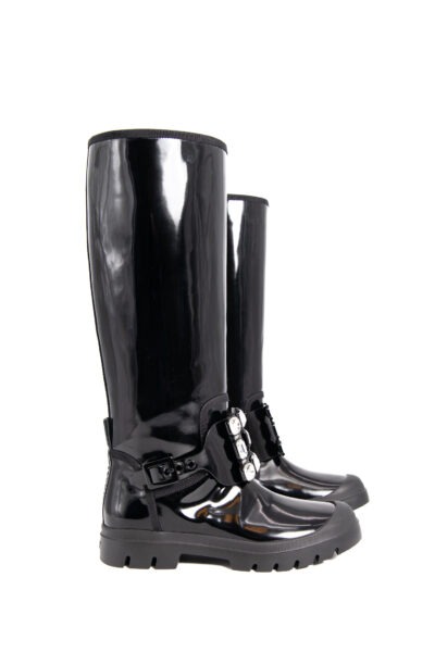Roger Vivier hohe Stiefel mit Kristallschnalle