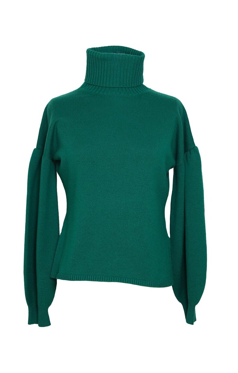 Max Mara "Maldive" Rollkragenpullover in Grün