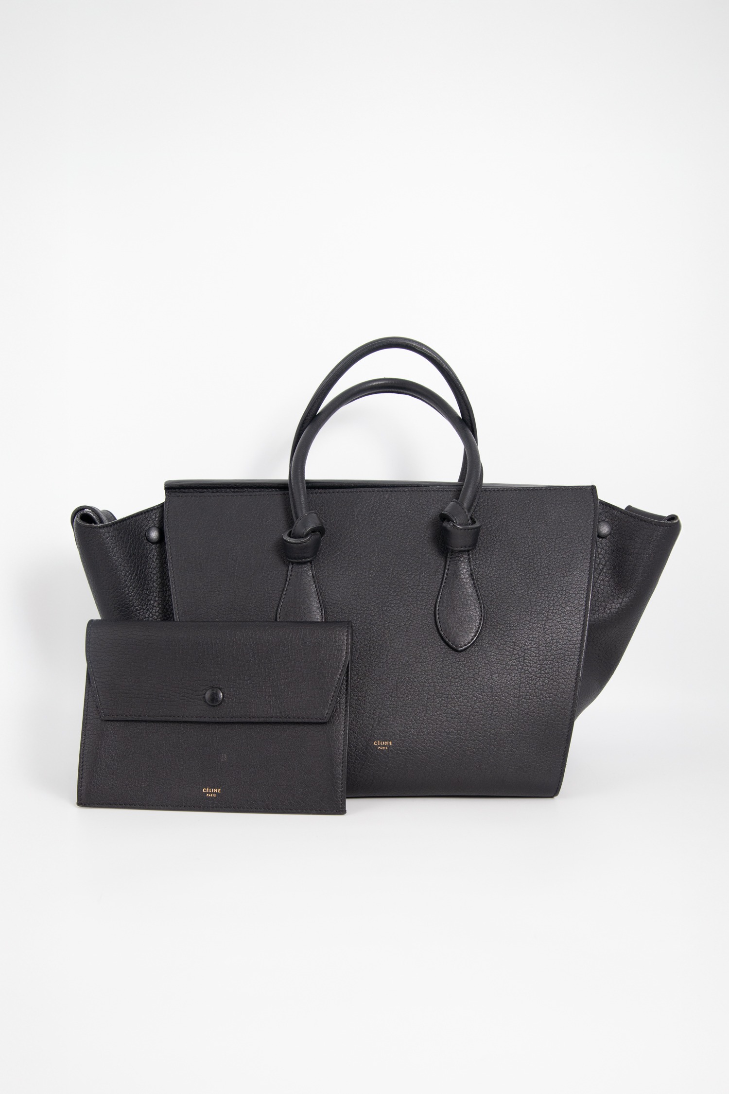 Céline "Tie" Handtasche mit Pochette in Schwarz