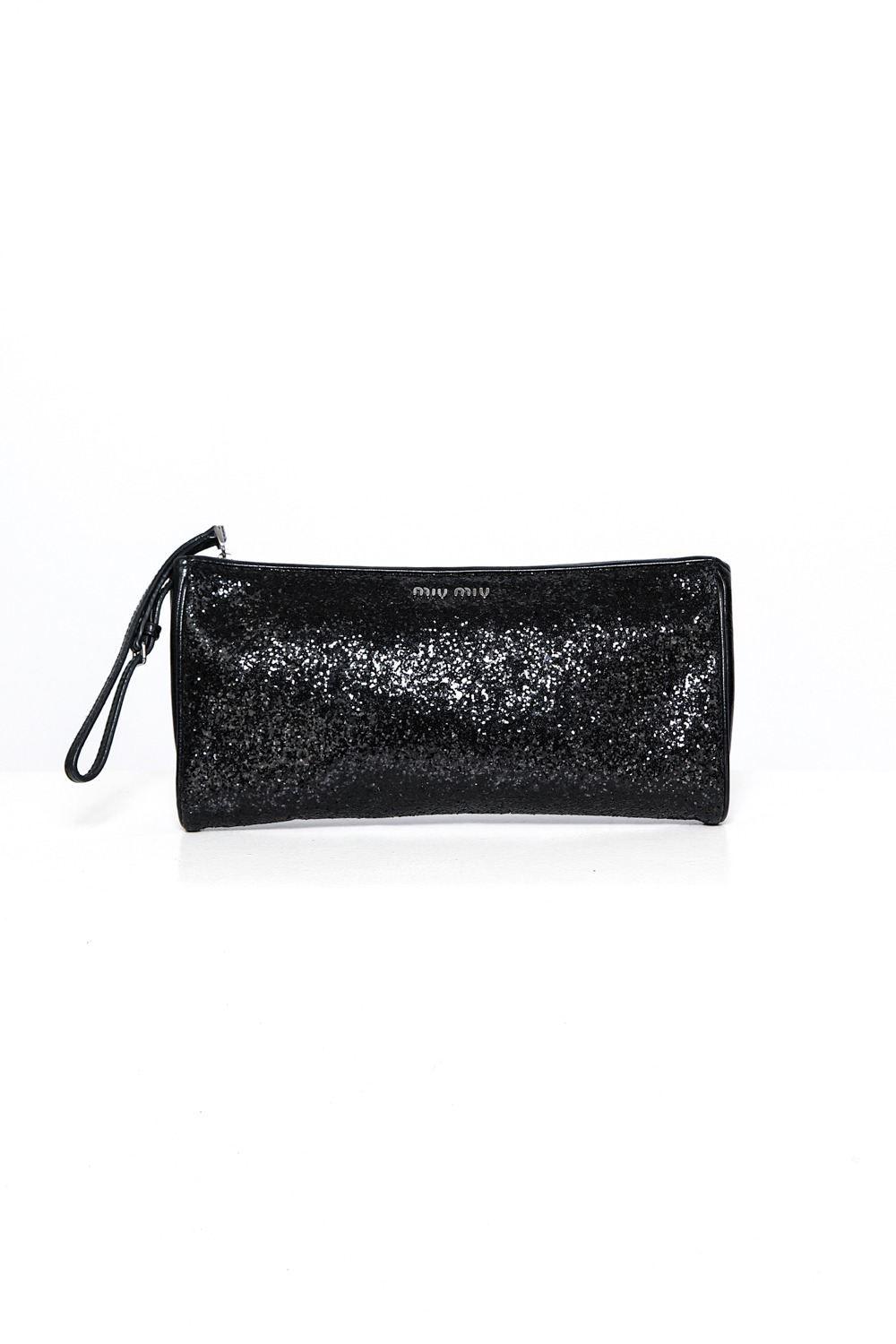 Miu Miu Clutch in Schwarz mit Glitzer