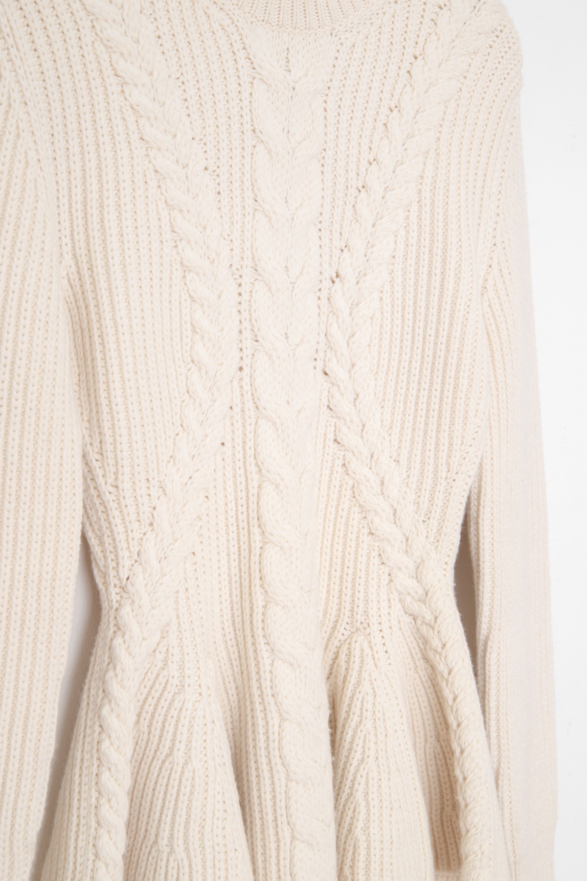 Alexander McQueen Strickpullover mit Schößchen in Ecru