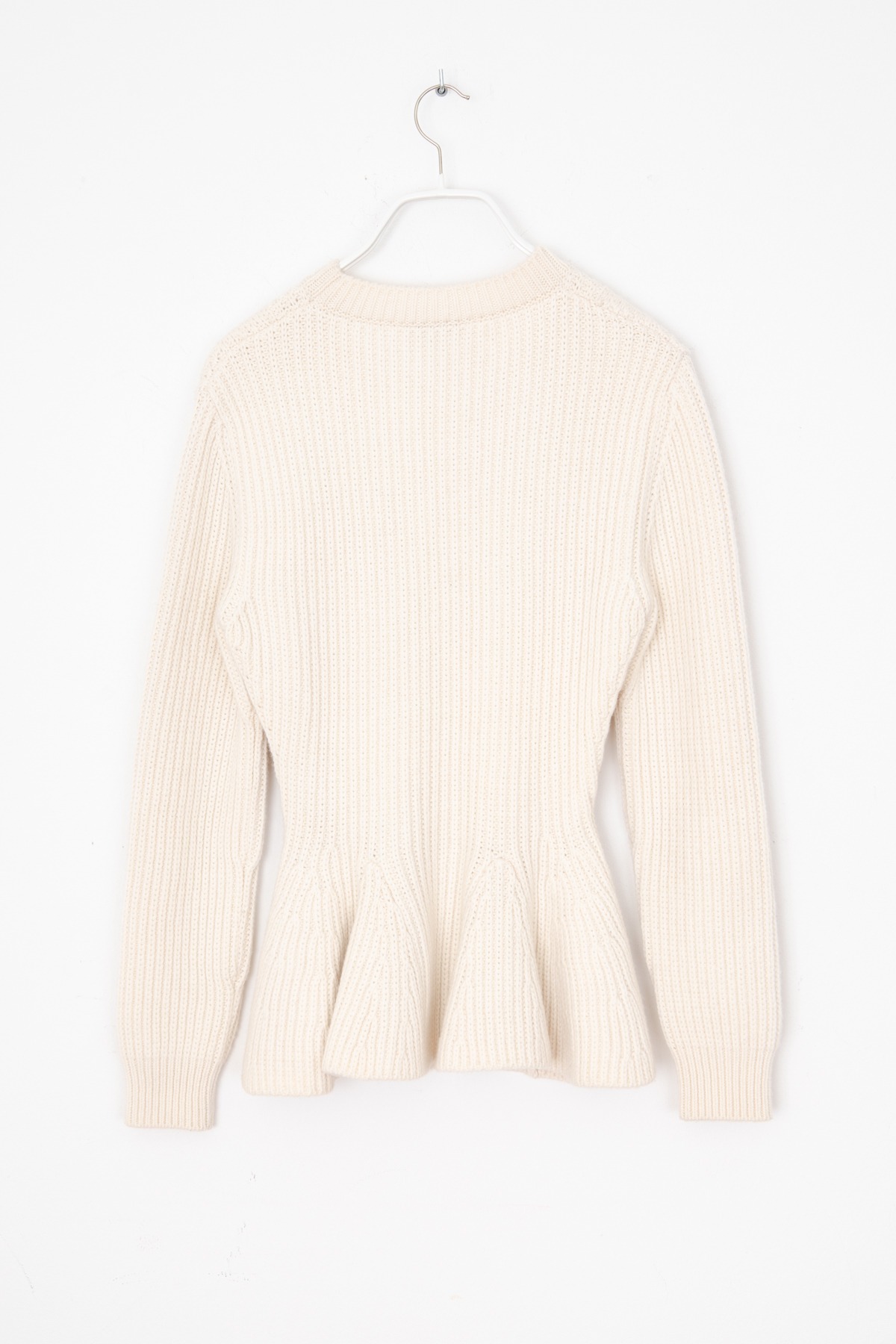 Alexander McQueen Strickpullover mit Schößchen in Ecru