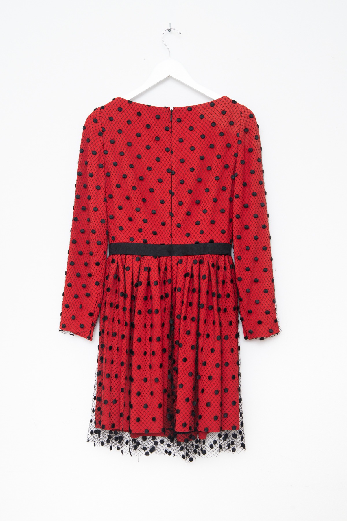 Saint Laurent Minikleid mit Punkten in Rot und Schwarz
