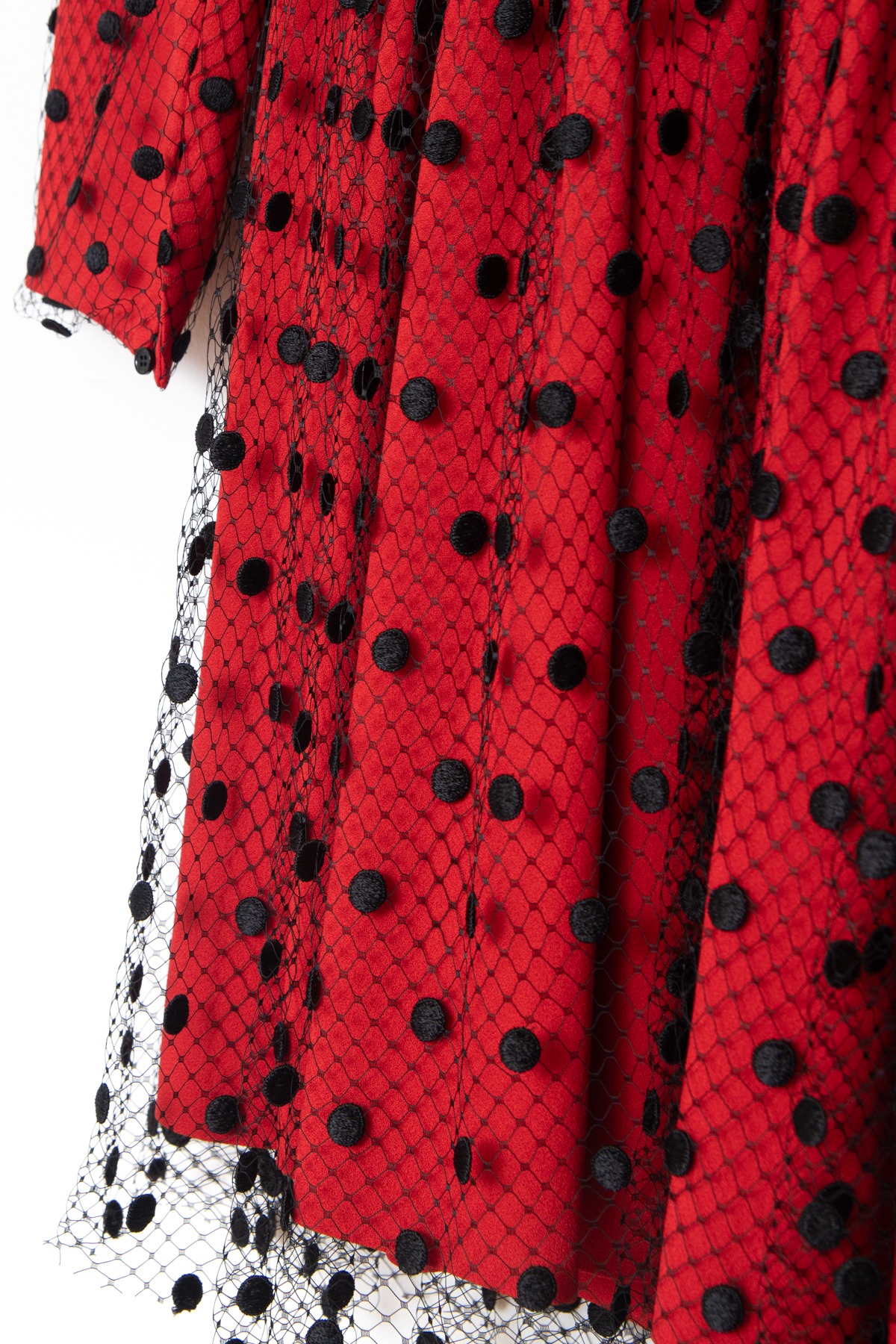 Saint Laurent Minikleid mit Punkten in Rot und Schwarz