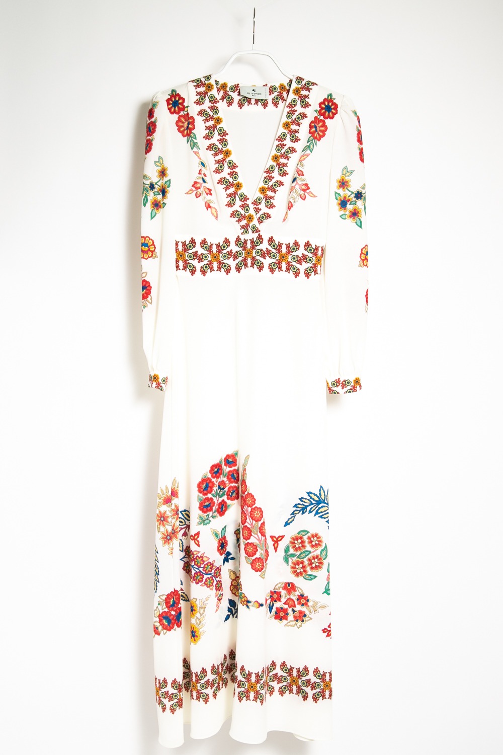Etro Kleid in weiß mit floralem Print