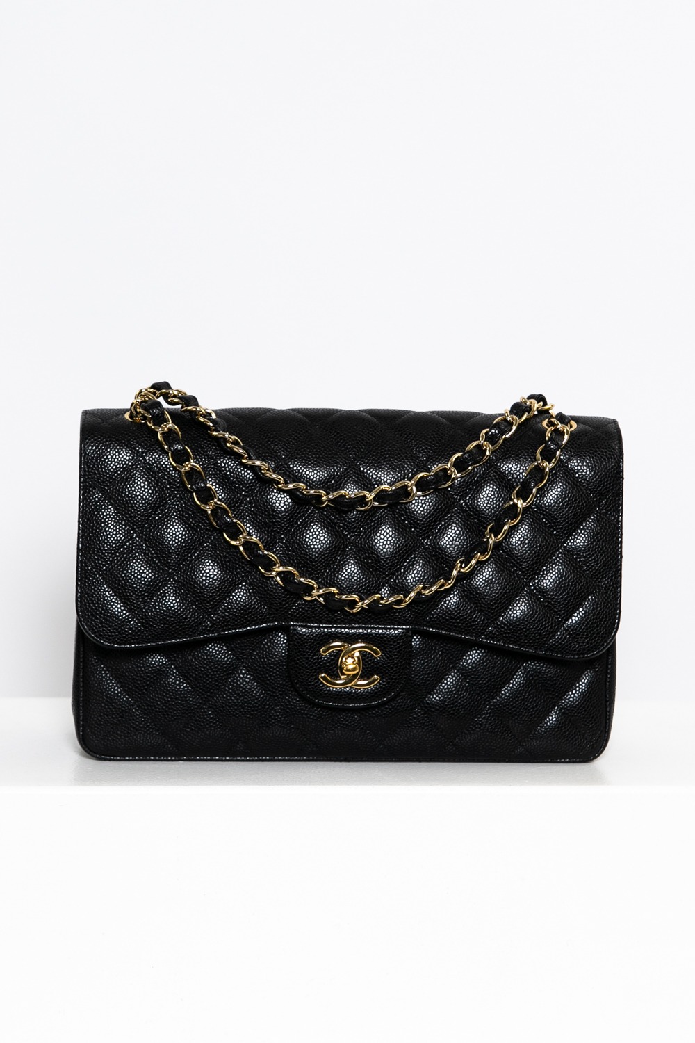 Chanel Klassische “Flap Bag” Schultertasche in Schwarz