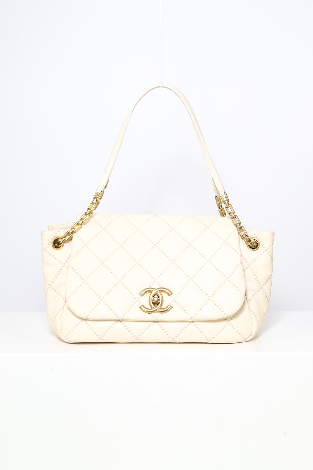 Chanel "Stitch Flap Bag" in Ecru