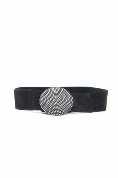 Saint Laurent Vintage breiter Samtgürtel mit Strass in Schwarz