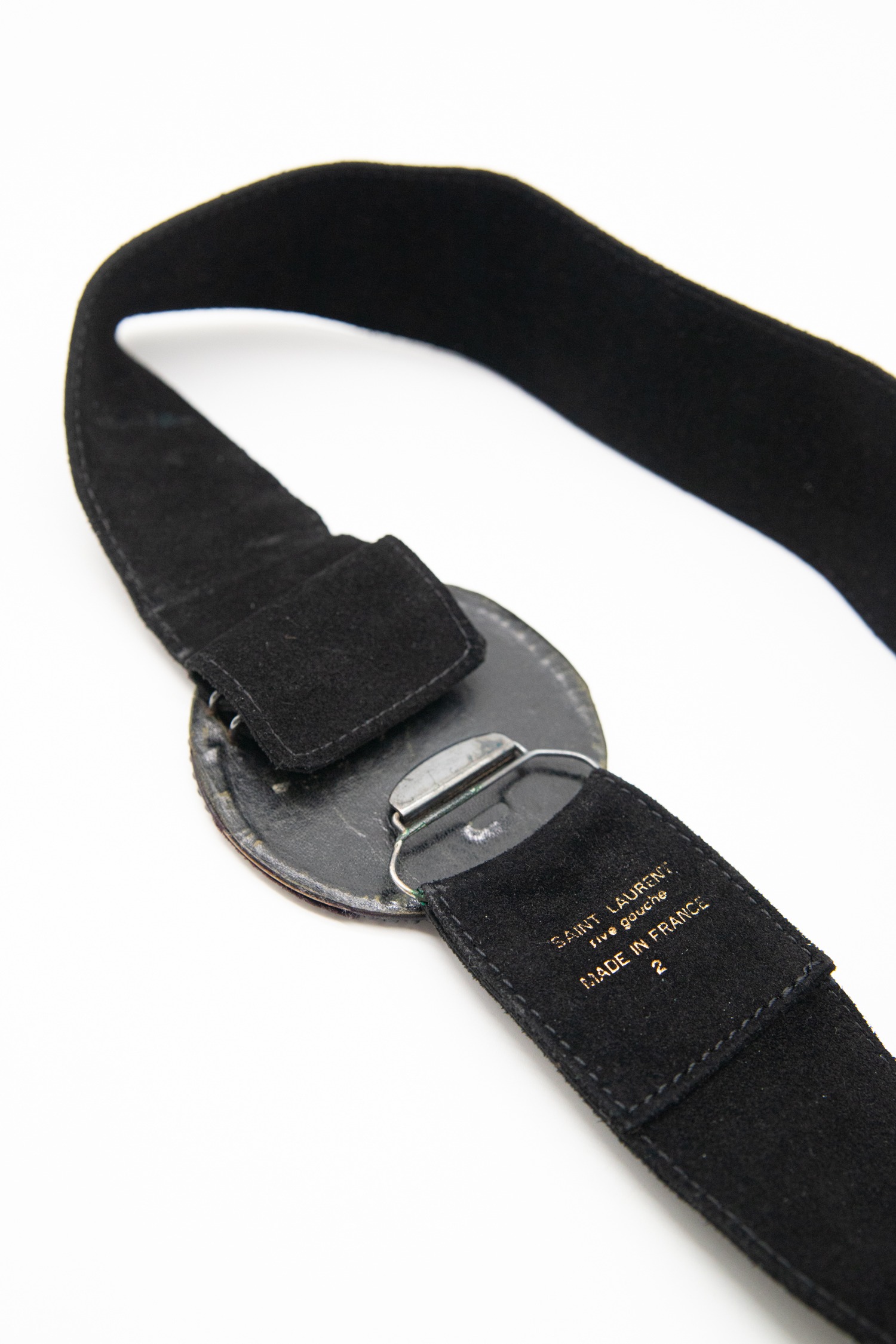 Saint Laurent Vintage breiter Samtgürtel mit Strass in Schwarz