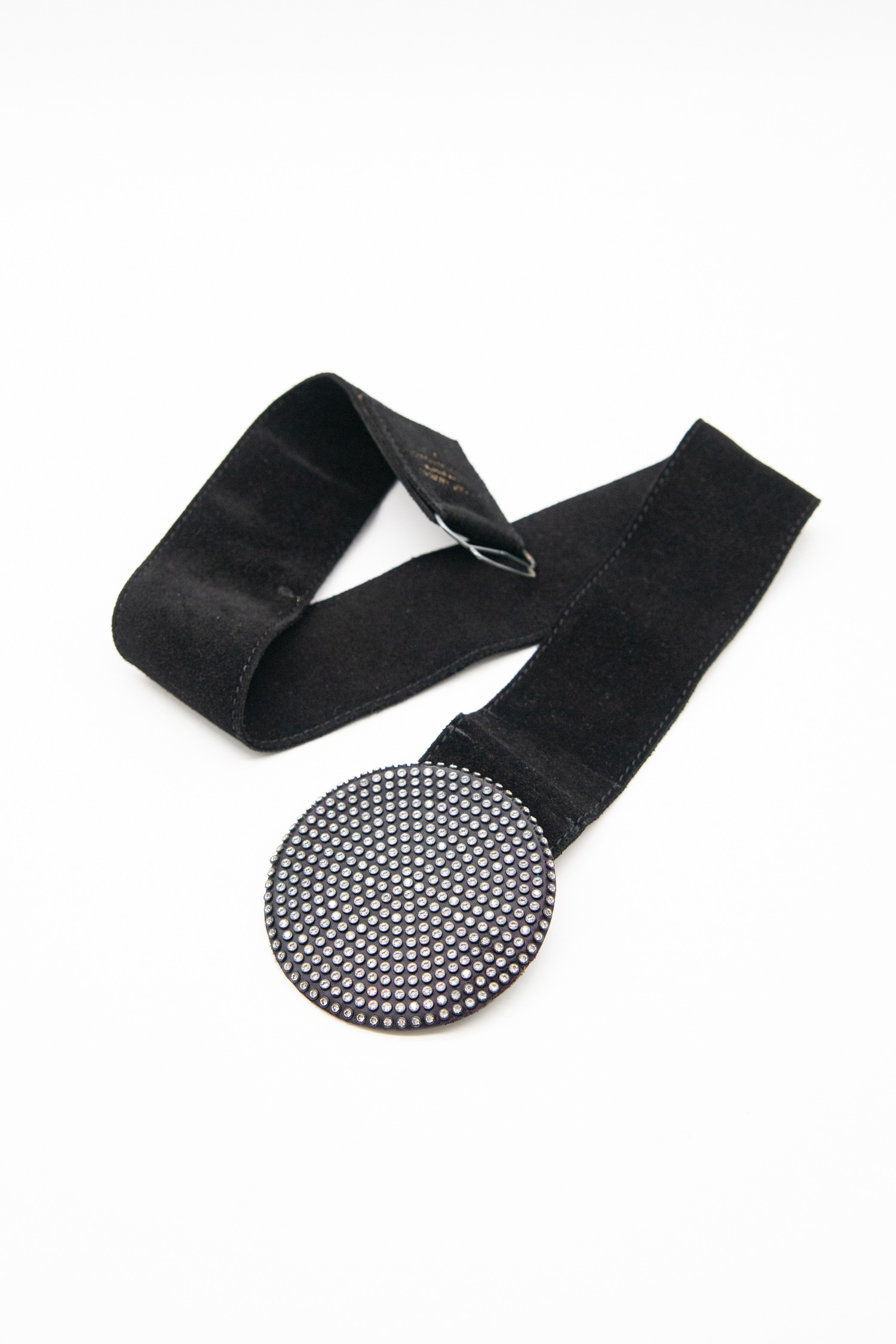 Saint Laurent Vintage breiter Samtgürtel mit Strass in Schwarz