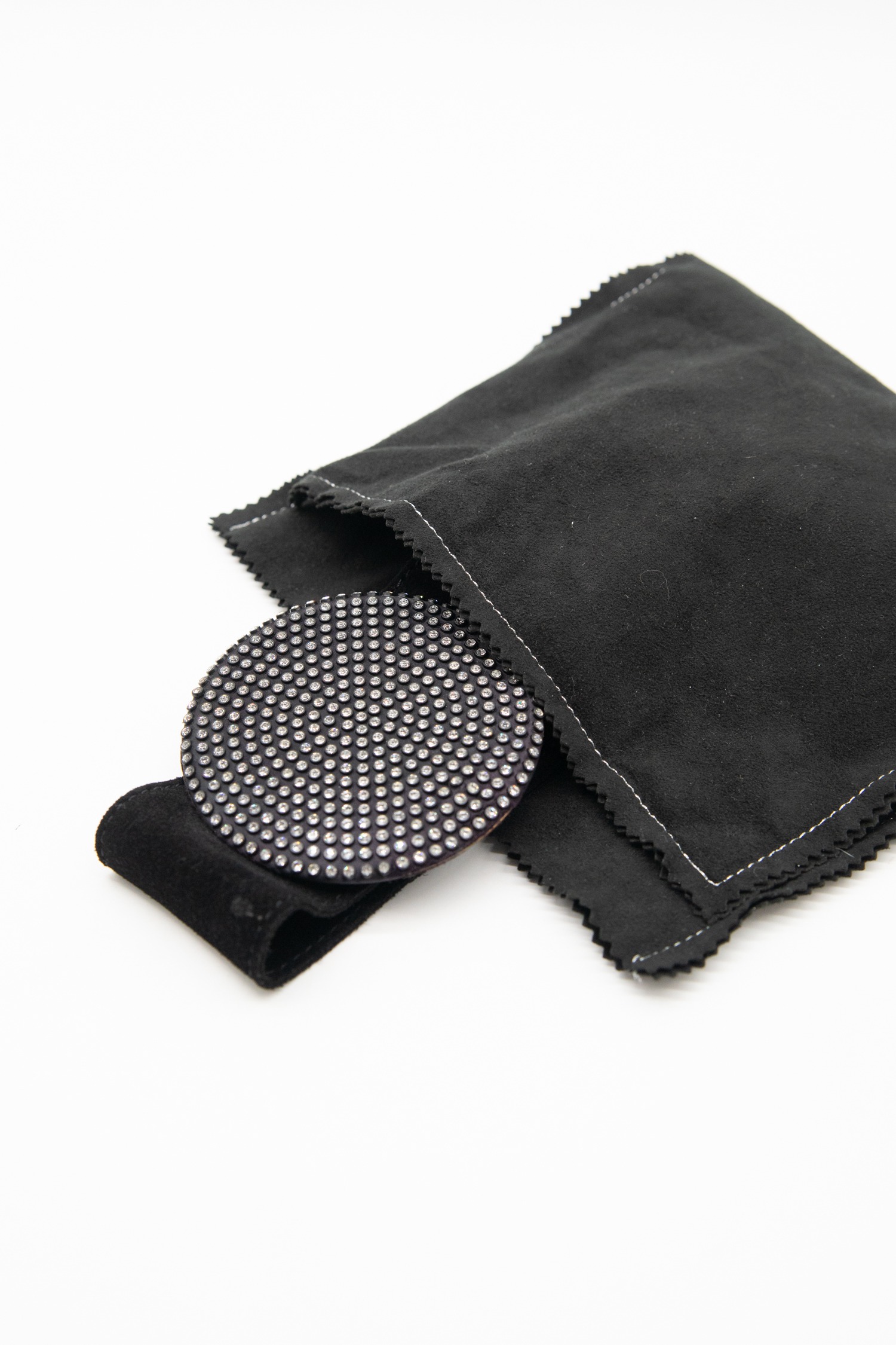 Saint Laurent Vintage breiter Samtgürtel mit Strass in Schwarz