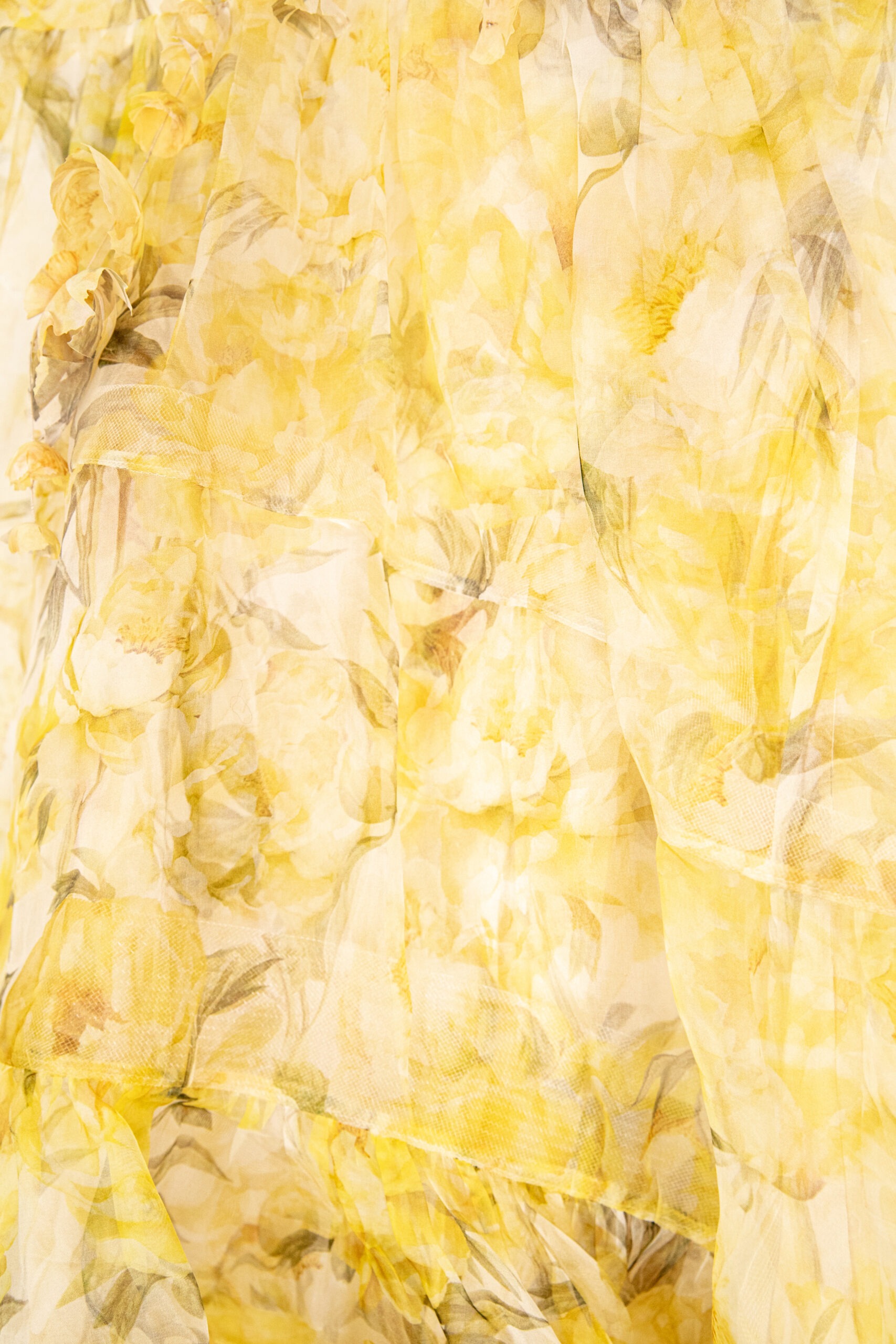 Zimmermann asymetrisches Kleid in Gelb, Pastellgelb und Khaki