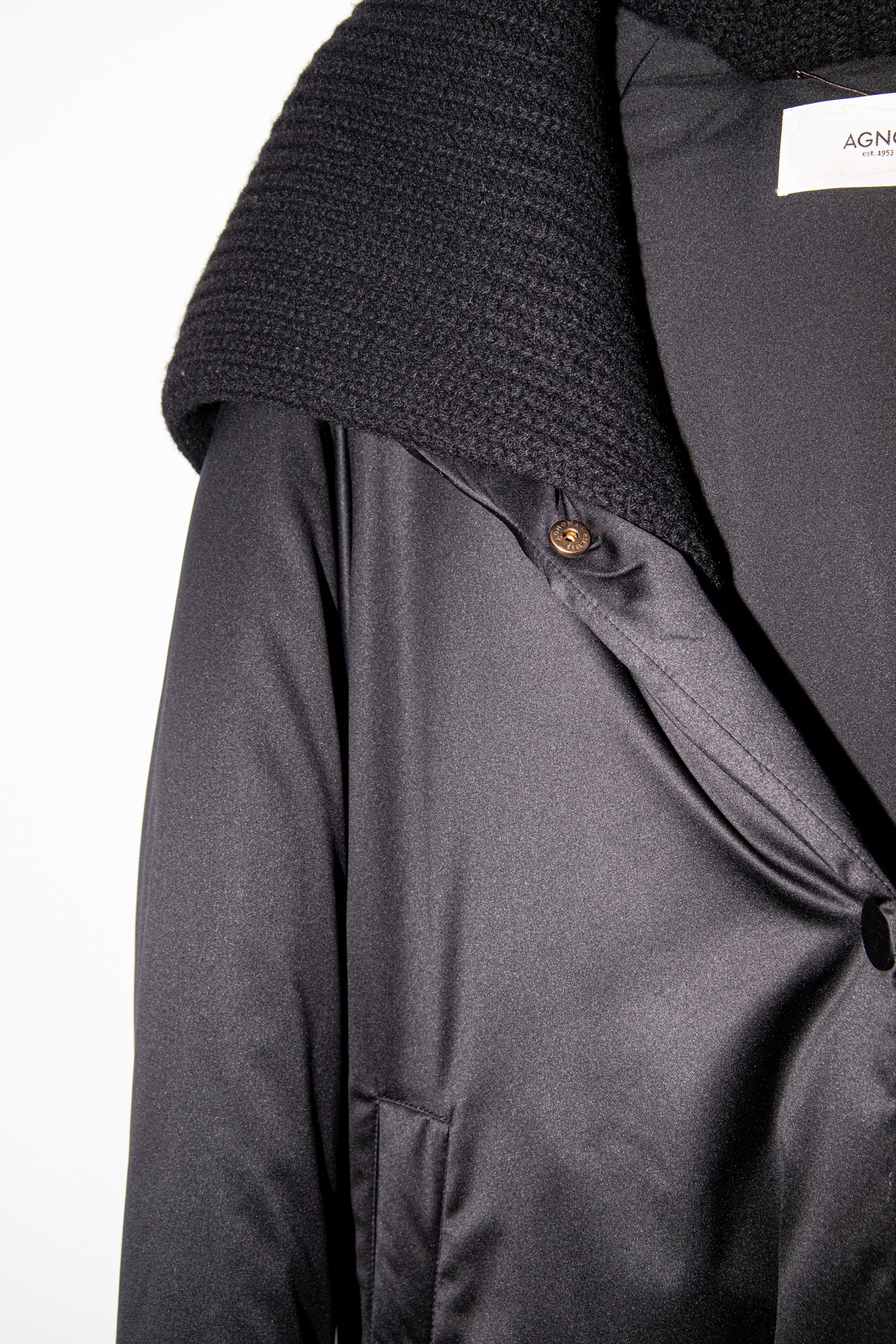 Agnona Jacke mit Strickkapuze in Schwarz