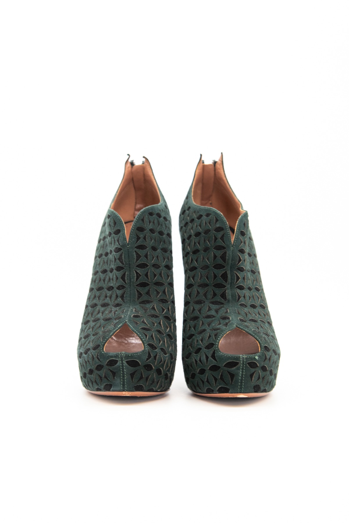 ALAÏA Pumps in Dunkelgrün und Schwarz