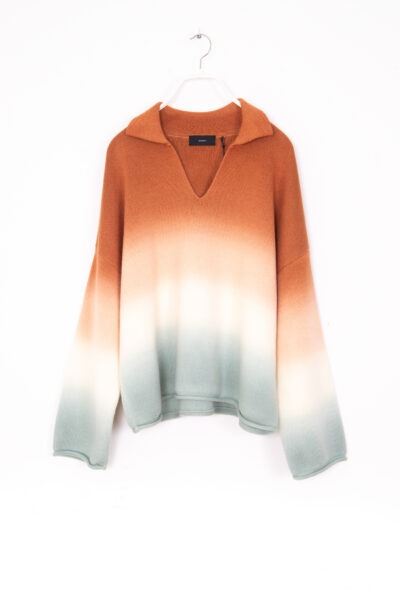 Alanui "Shades of Shore" Pullover in Orange, Ecru und Mint