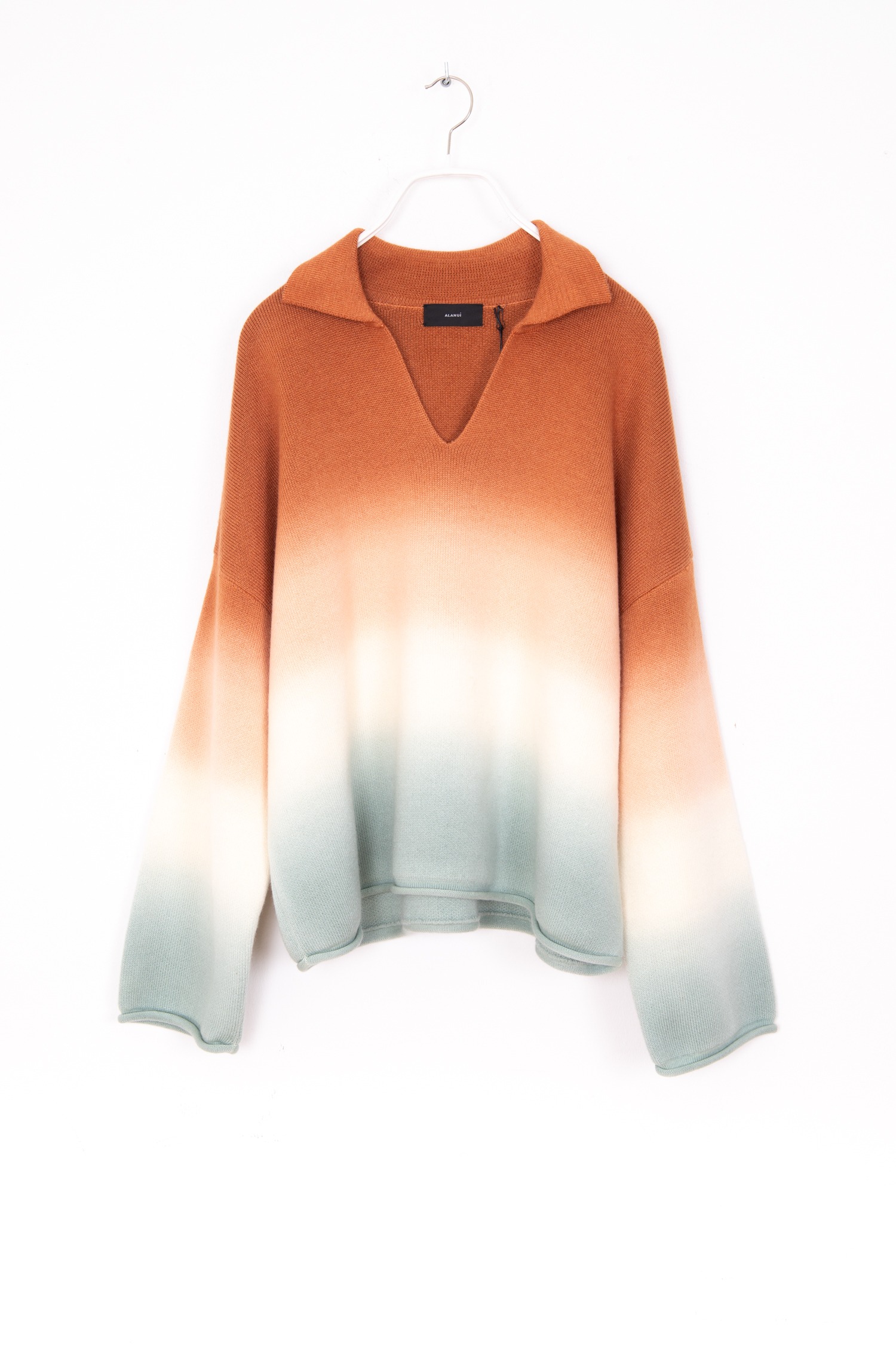 Alanui "Shades of Shore" Pullover in Orange, Ecru und Mint