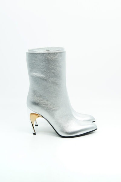 Alexander McQueen "Armadillo Metallic" Stiefeletten in Silber und Gold