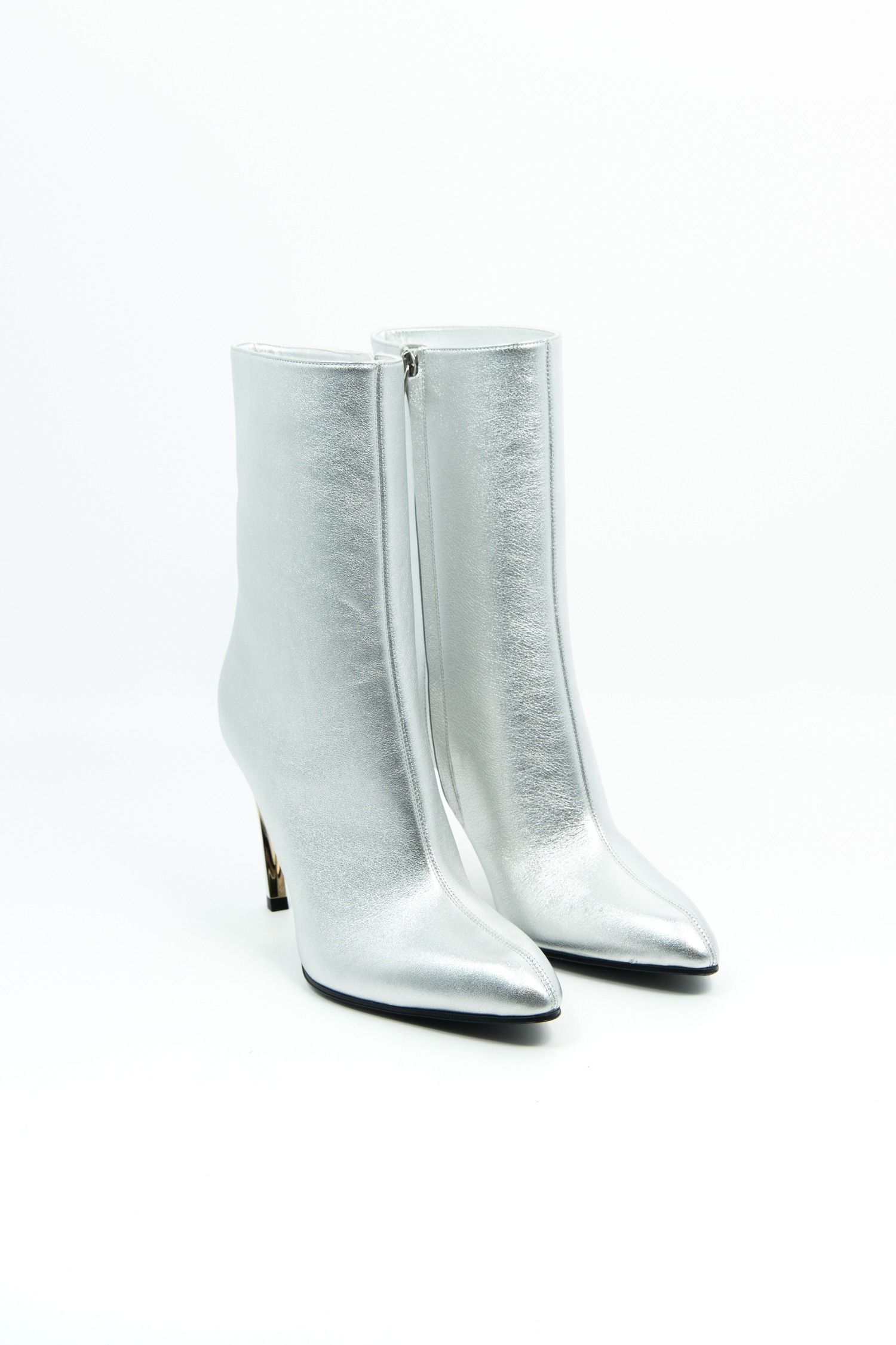 Alexander McQueen "Armadillo Metallic" Stiefeletten in Silber und Gold